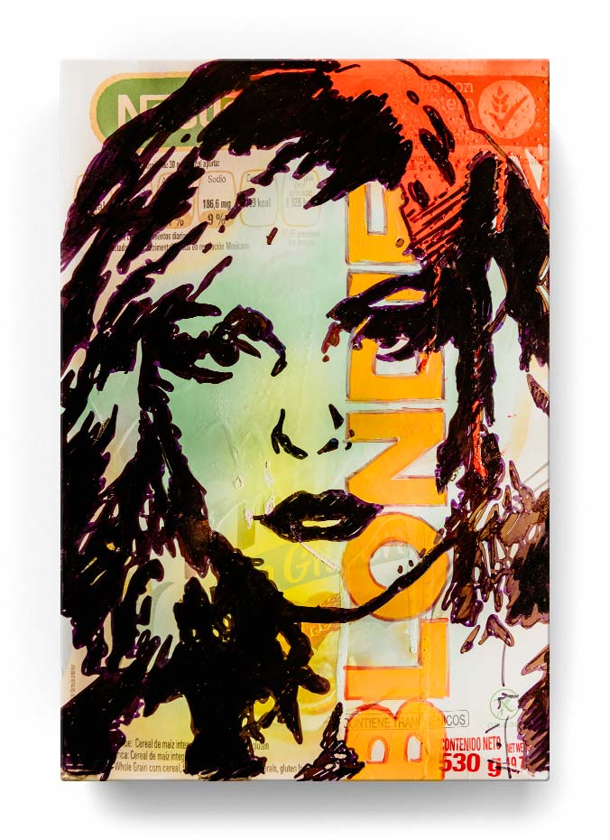 Britney Spears over a cereal box