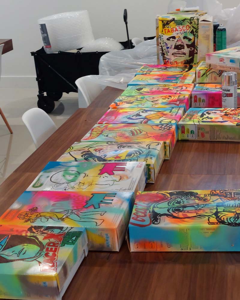 Each Pop Cereal Box is hand painted by the artist