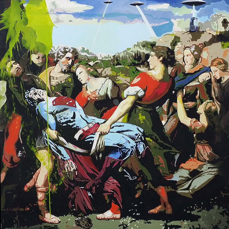 Kriptonite<br>60" x 60". Original acrylic on canvas.