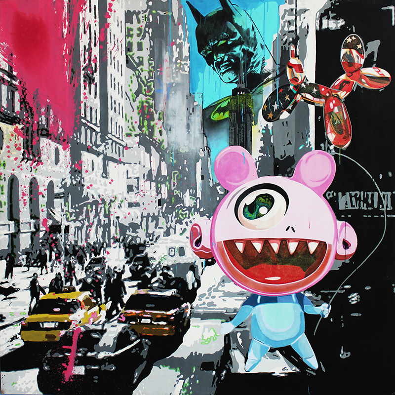 Parade of Heroes<br>80" x 80". Original acrylic on canvas.