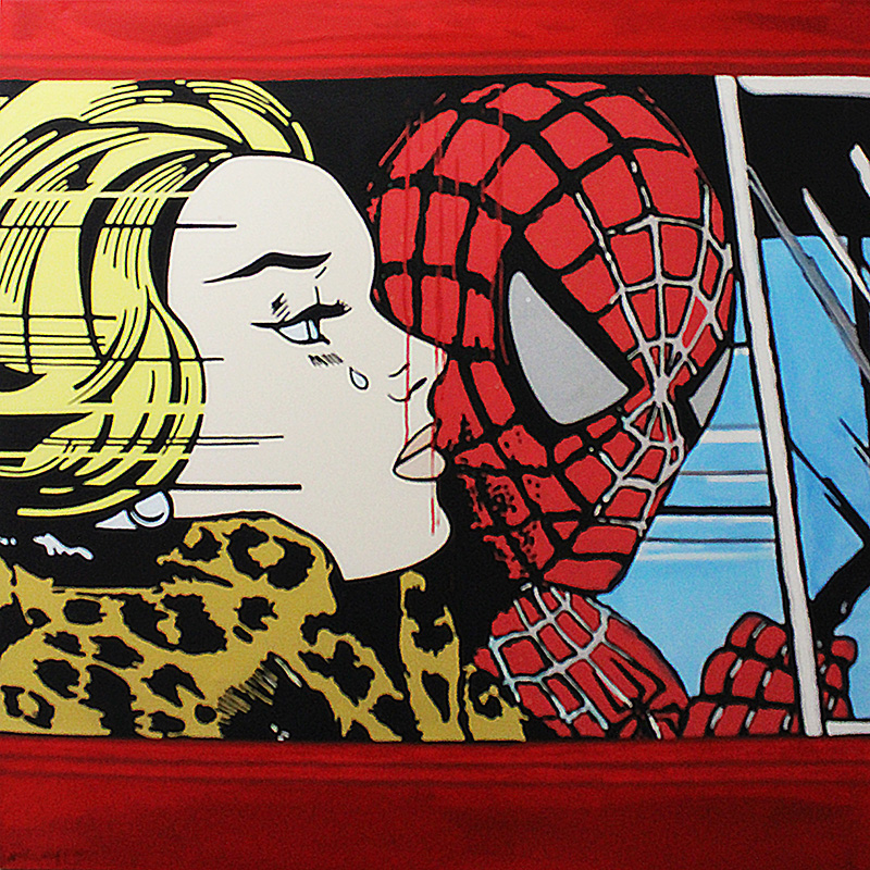 Riding the Web<br>48" x 48". Original acrylic on canvas.