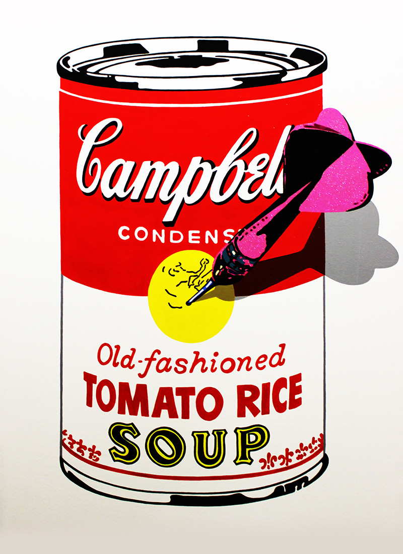 Soup Dart Pink<br>39" x 53". Original acrylic on canvas.