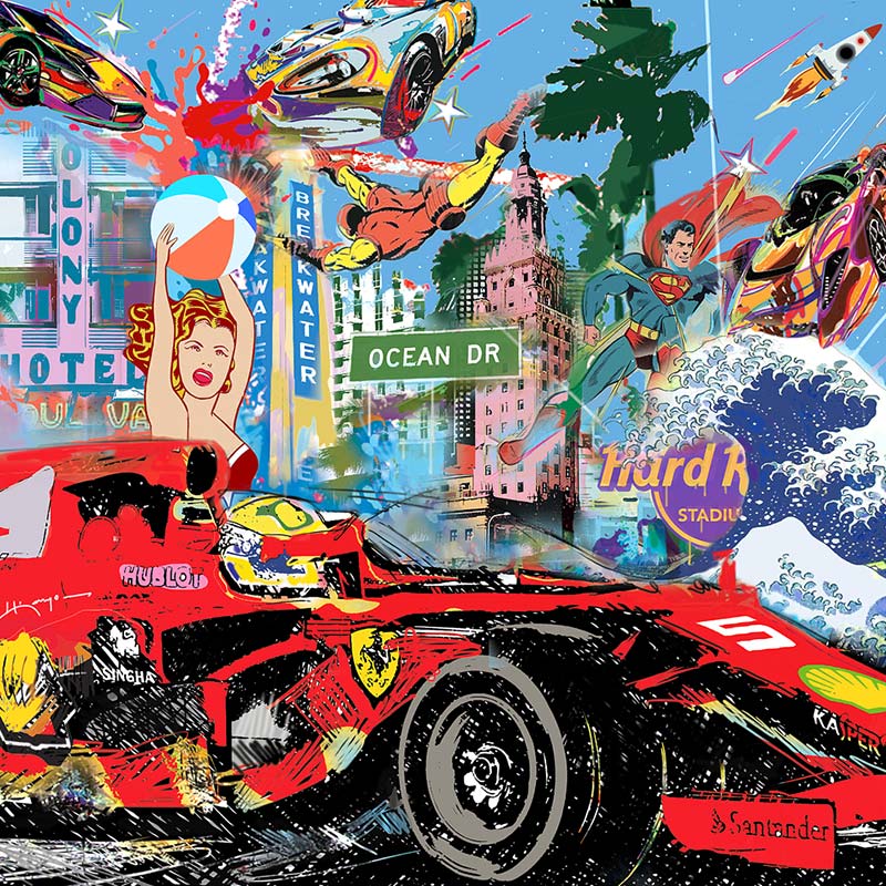 Miami Is Amazing 48" x 48" ACRYLIC ON CANVAS