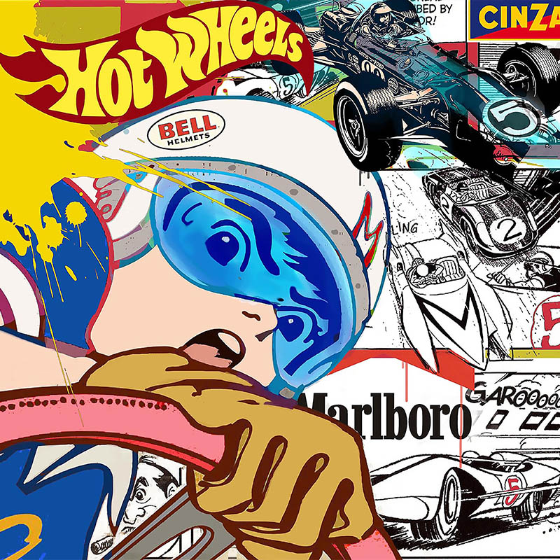 Speed on Wheels 48" x 48" ACRYLIC ON CANVAS