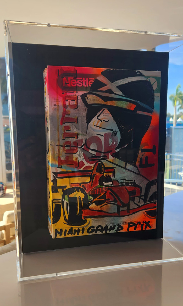 Cereal Box 4, ACRYLIC PAINTED ON CEREAL BOX