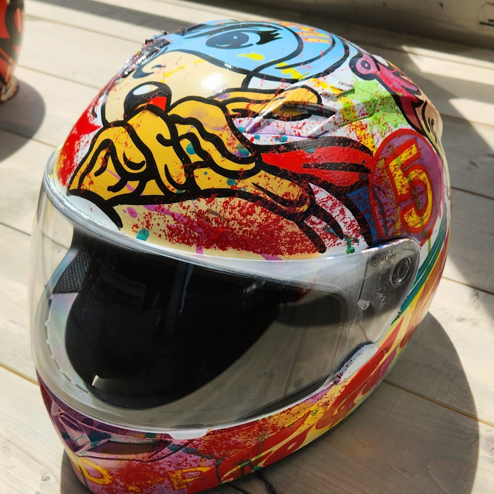 Fire In The Sky, ACRYLIC PAINTED ON HELMET