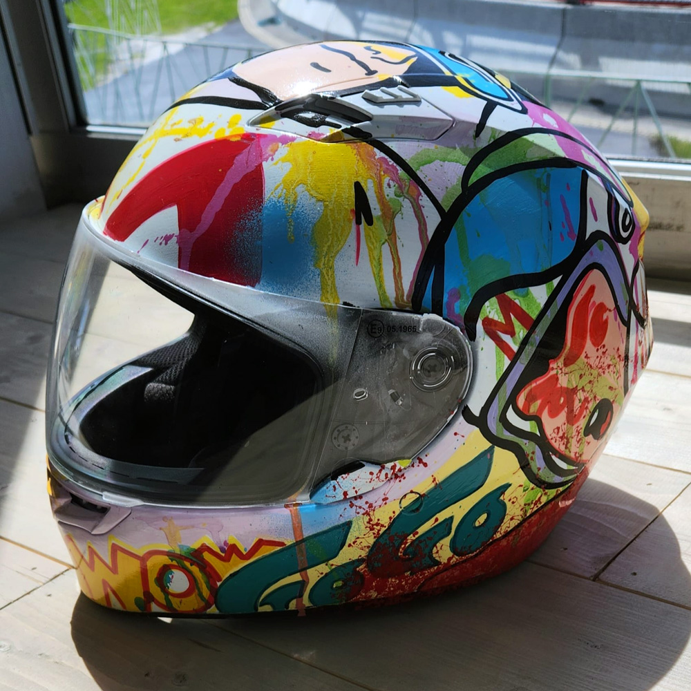 Wild Wind, ACRYLIC PAINTED ON HELMET